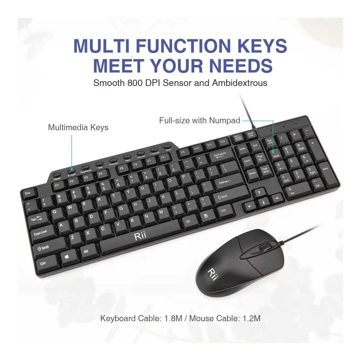 RII RK203 Wired Mouse and Keyboard Combo - Image 5