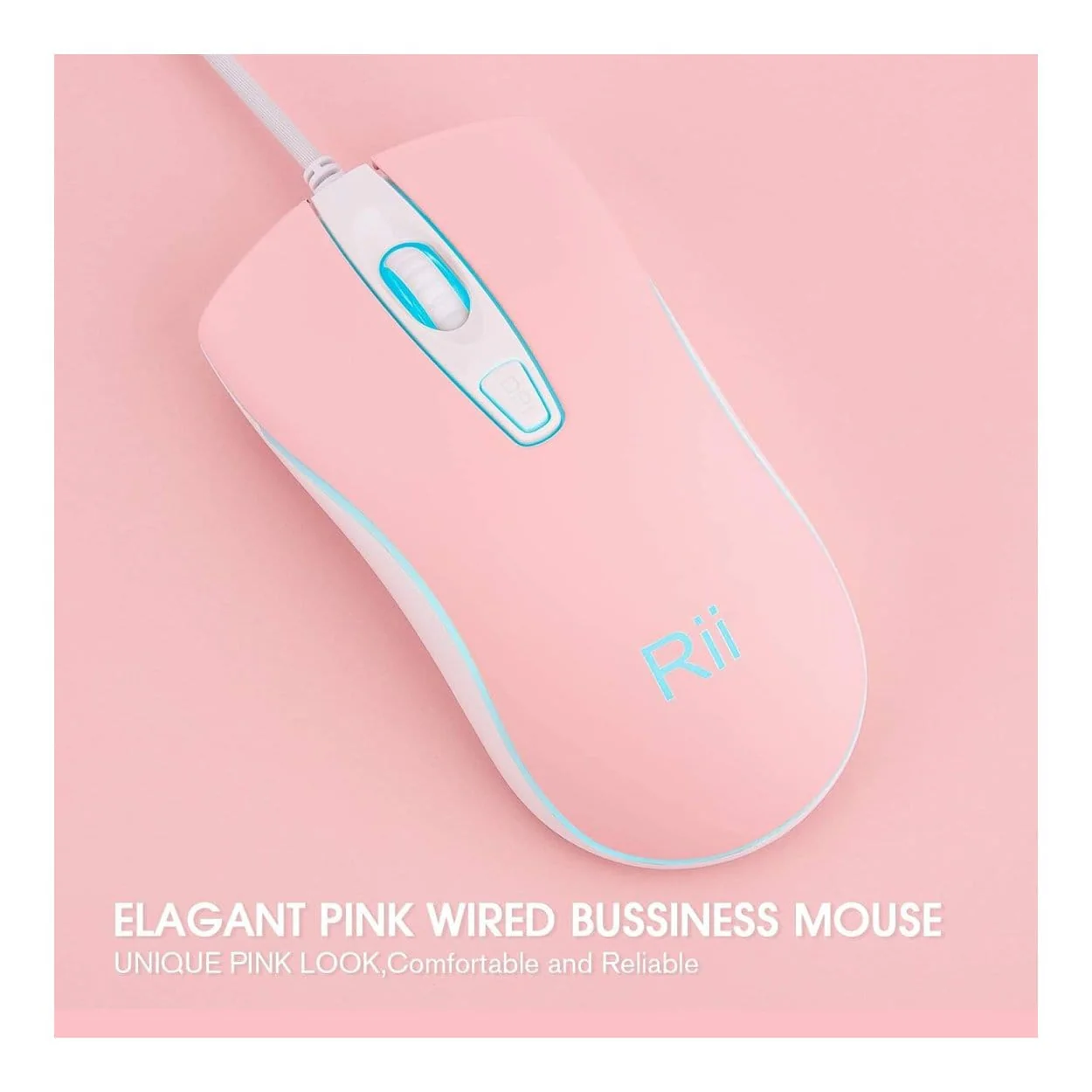 RII RM105 RGB Wired Mouse Pink - Image 7