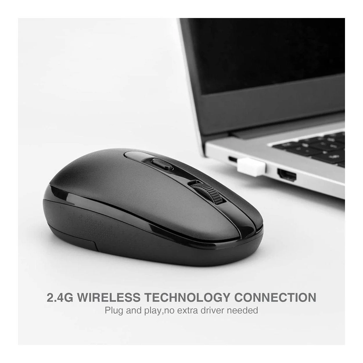 RII RM700-BLK Silent 2.4G Wireless Mouse Black - Image 4