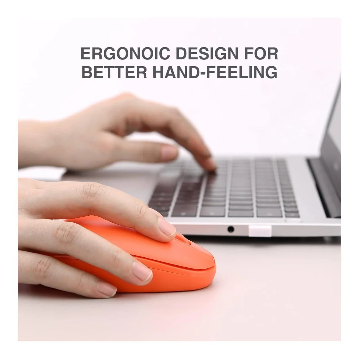 Rii RM700 Soft Click Wireless Mouse with Nano USB Receiver Orange RM700-ORN - Image 5