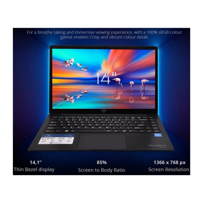Rizzen NovaBook R40 14.1-inch HD Laptop - Intel Celeron N4020 128GB eMMC 4GB RAM Win 11 Pro - Image 5