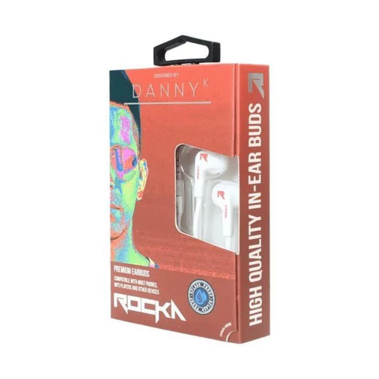 Rocka Danny K Earphones White and Red RKA-EP2DK
