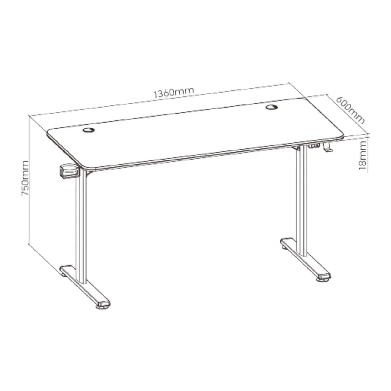 Rogueware GD100 Apex RGB LED Gaming Desk - Image 4