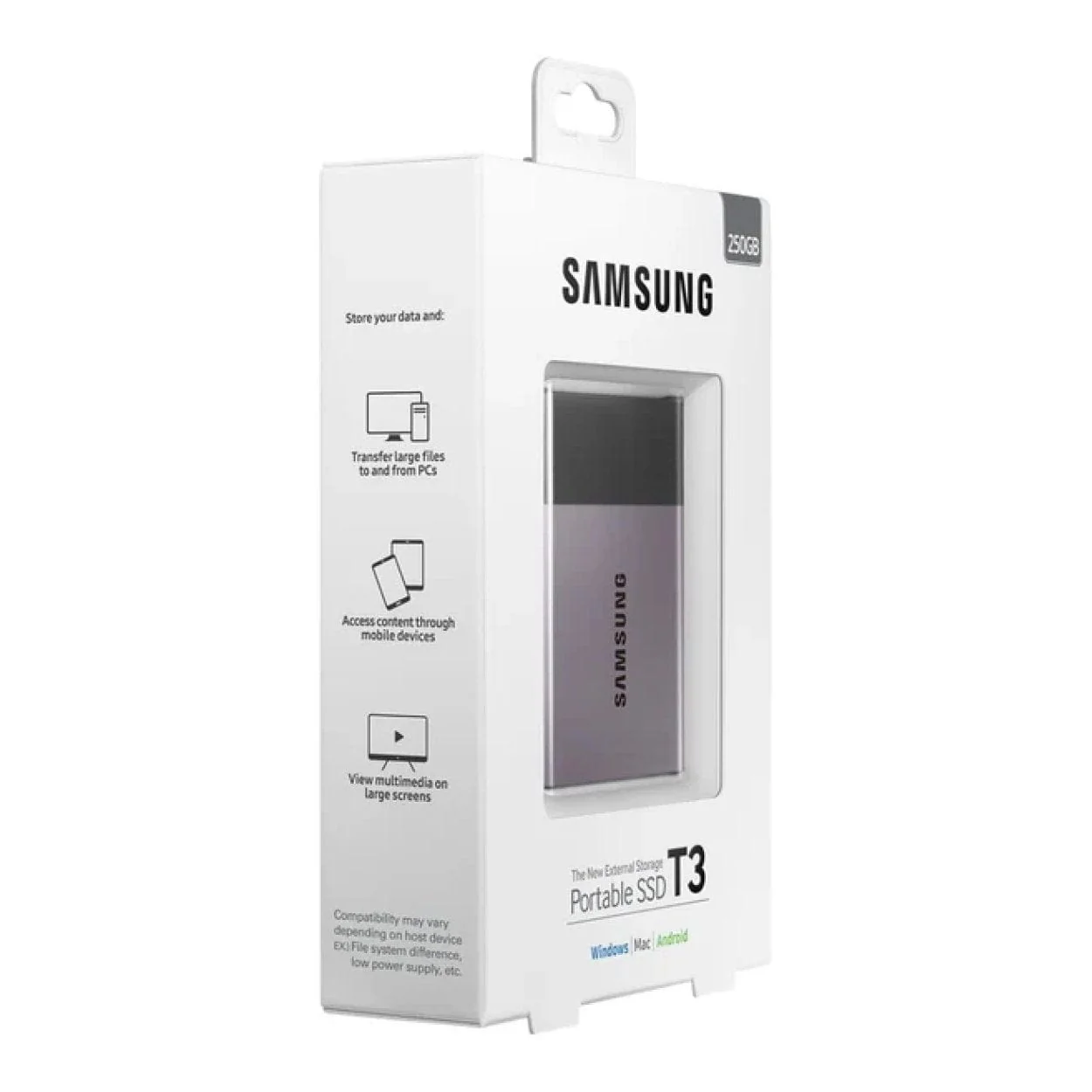 Samsung T3 250GB Black and Silver External SSD MU-PT250B/WW - Image 2