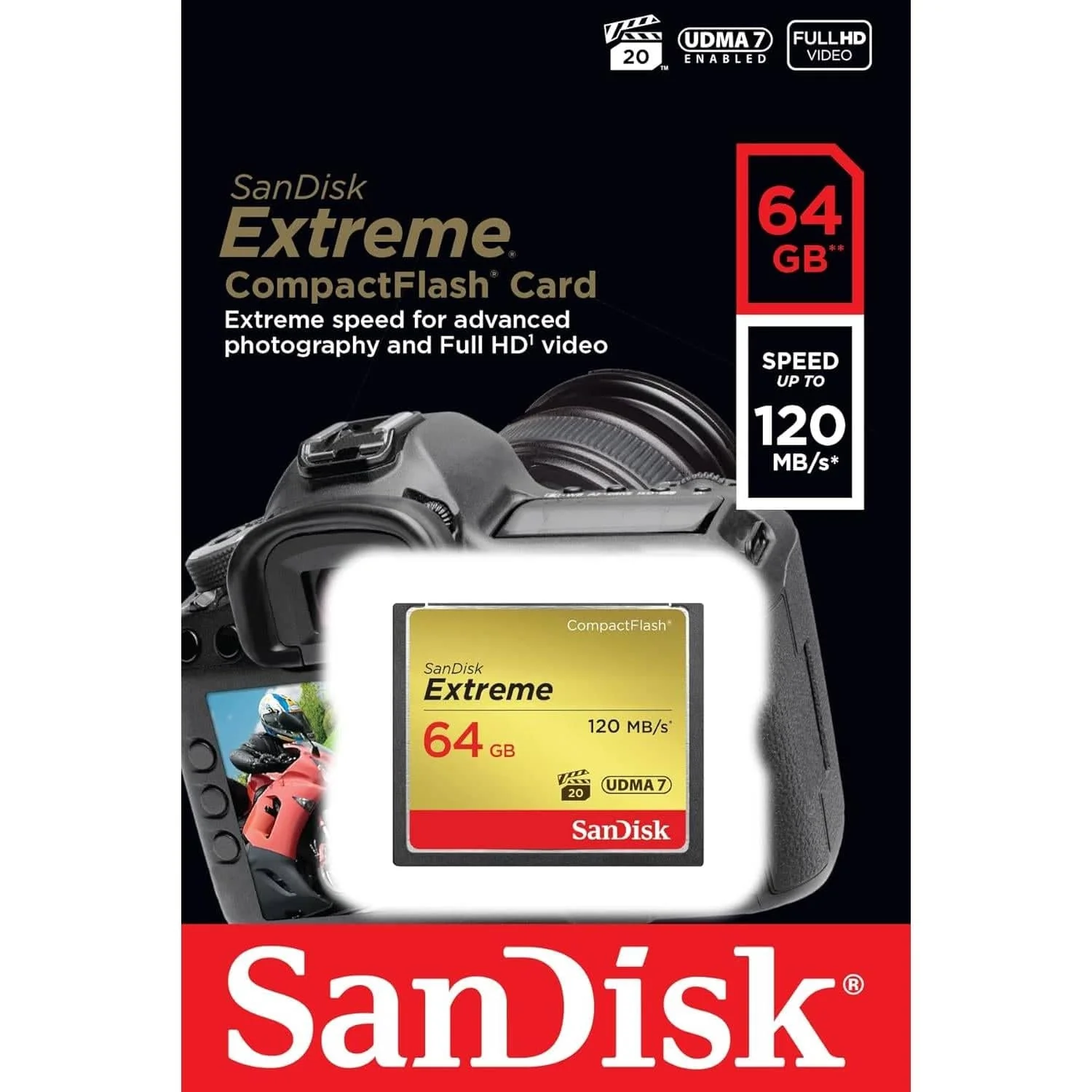 SanDisk Extreme 64GB CompactFlash Memory Card SDCFXSB-064G-G46 - Image 4