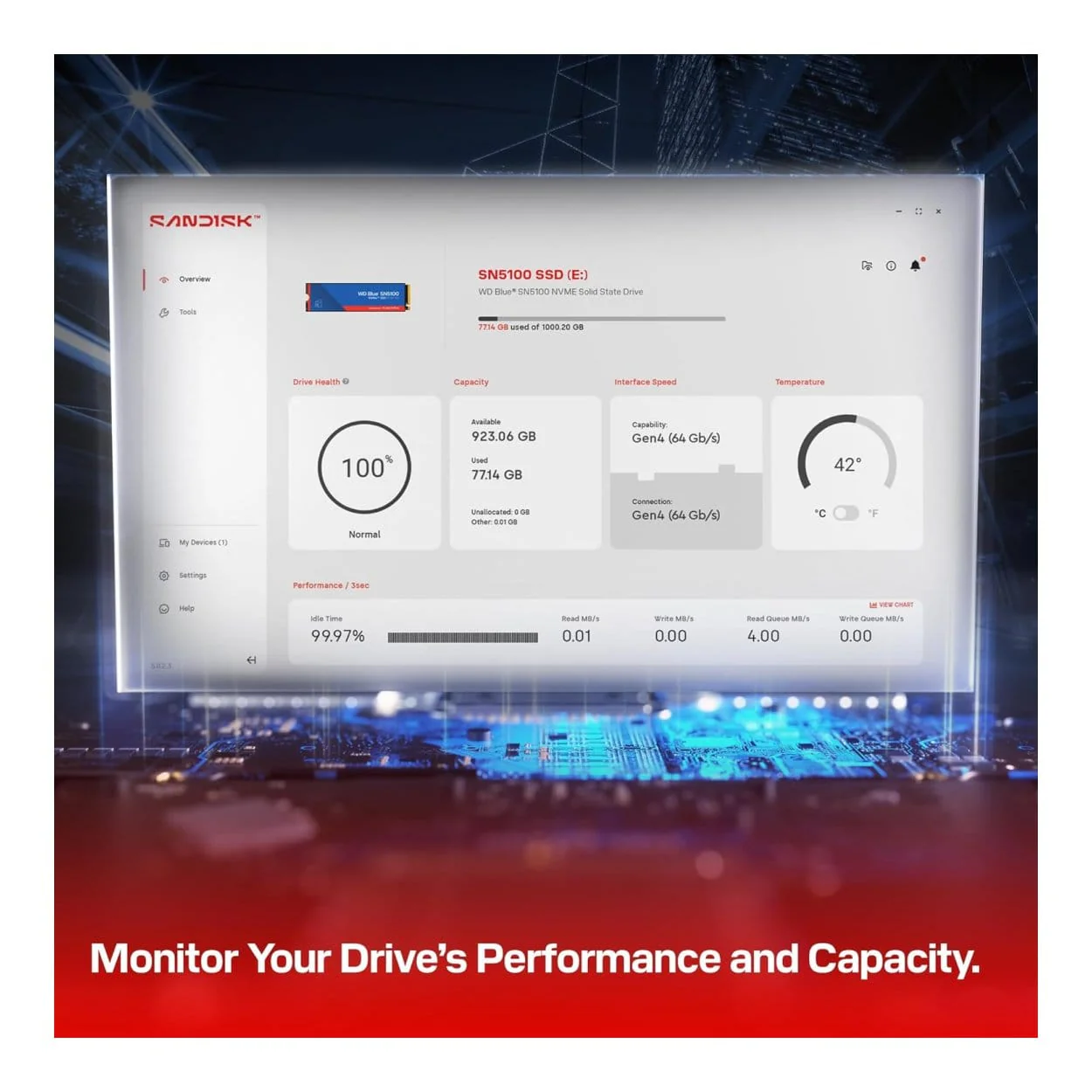 SanDisk WD Blue SN5100 M.2 2TB PCIe 4.0 NVMe Internal SSD WDS200T5B0E - Image 6