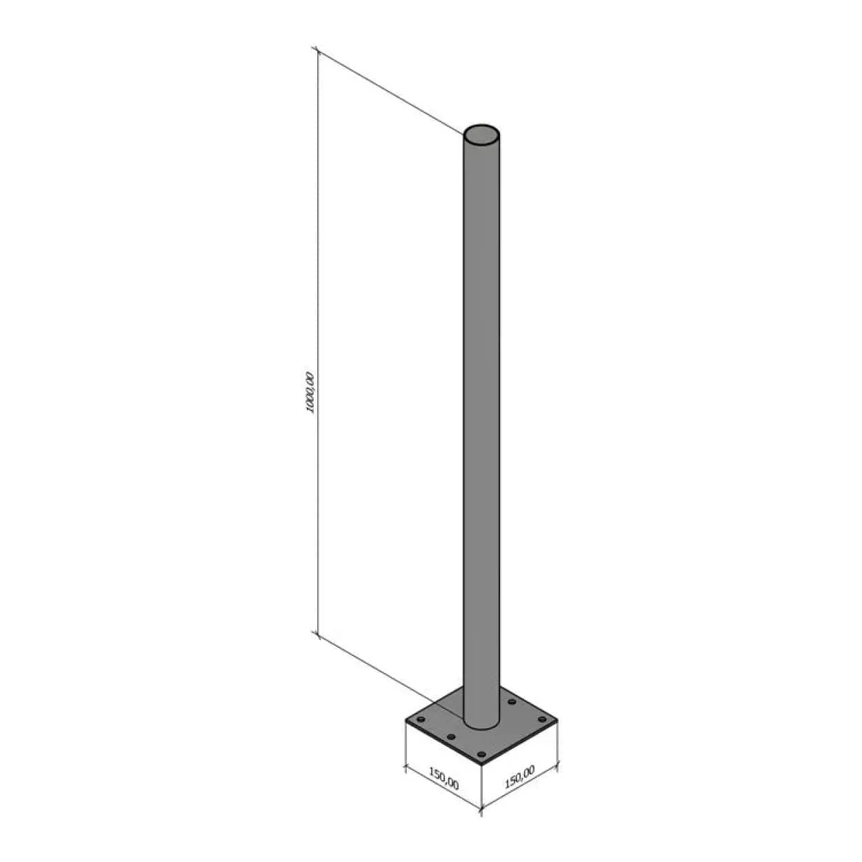 Scoop 1000x50mm Ground Mount Bracket BRA-GM - Image 2