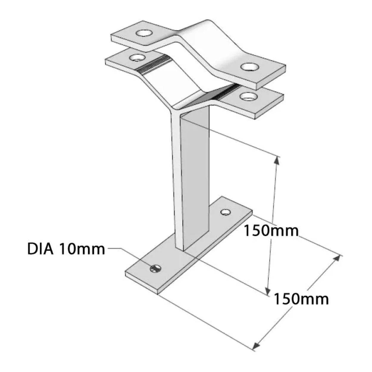 Scoop 150mm T-Stand off Bracket BRA-T150 - Image 2