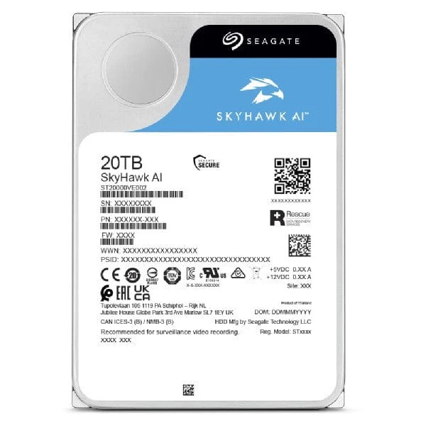 Seagate SkyHawk AI 3.5-inch 20TB Serial ATA III Internal Hard Drive ST20000VE003 - Image 2