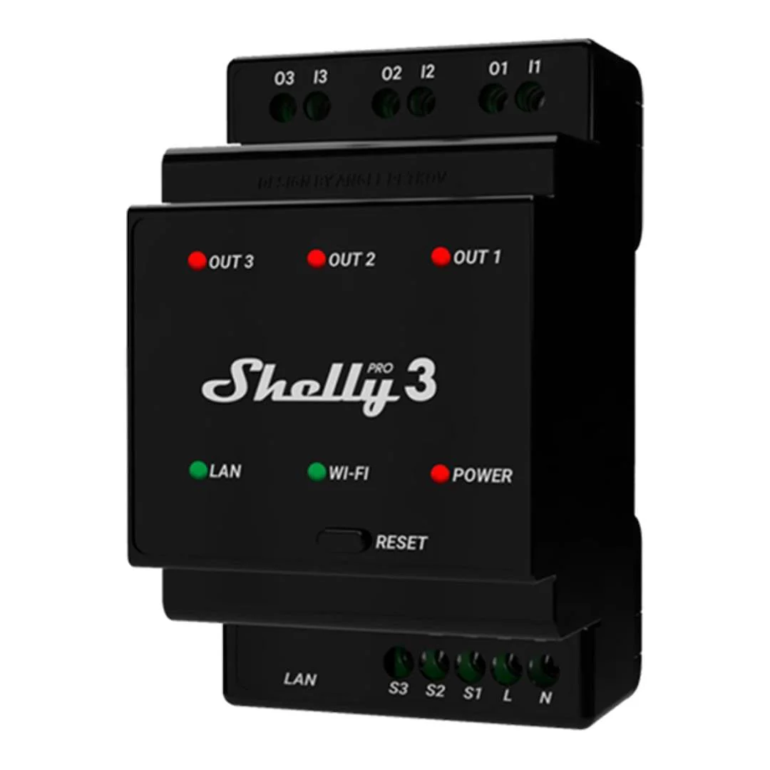 Shelly Pro 3 Wi-Fi 3 Channel Smart Relay