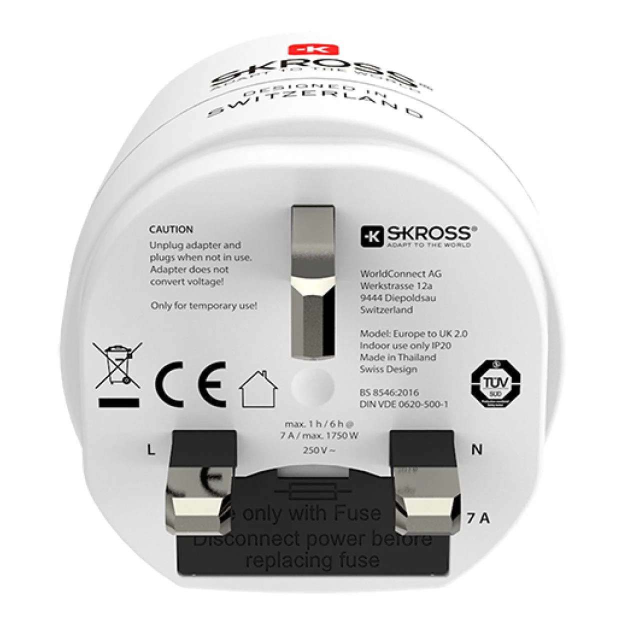Skross Combo World to UK Adapter Plug 1.500231-E - Image 3