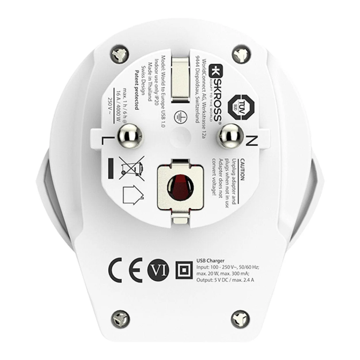 Skross World to Europe USB Adapter Plug 1.500266-E - Image 4