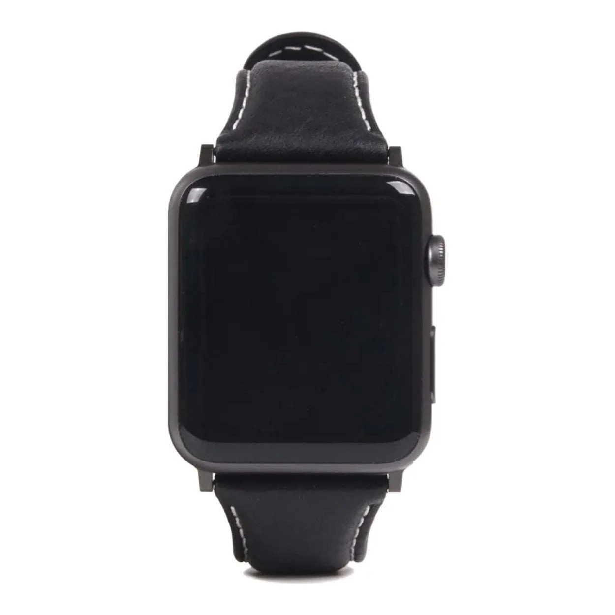 SLG D6 Italian Minerva 44mm Leather Strap for Apple Watch Black SD-D6M-S-AW44-BK - Image 3