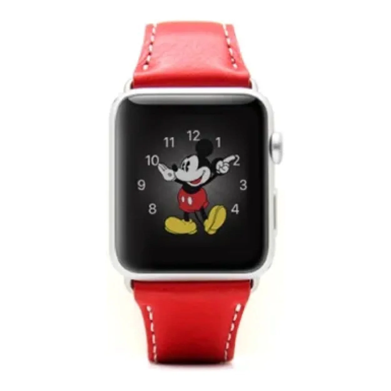 SLG D6 Italian Minerva 44mm Leather Strap for Apple Watch Red D6SAW-003 - Image 2