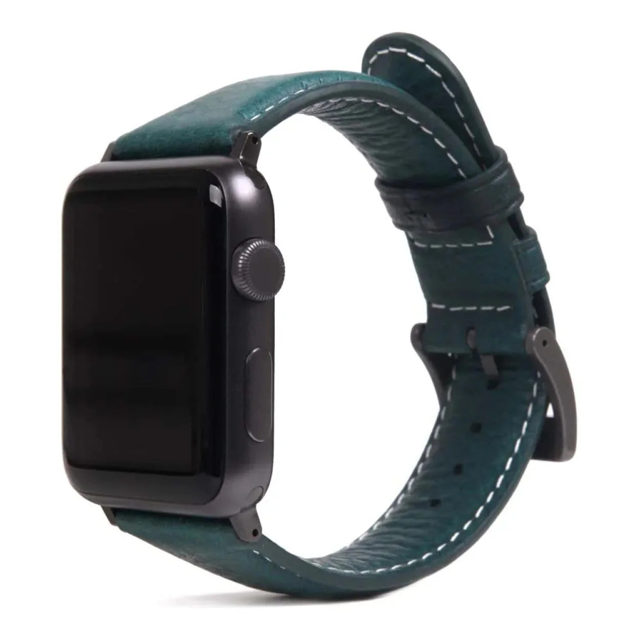 SLG D6 Italian Minerva Box Leather Strap for Apple Watch Blue SD-D6M-S-AW44-BL - Image 2