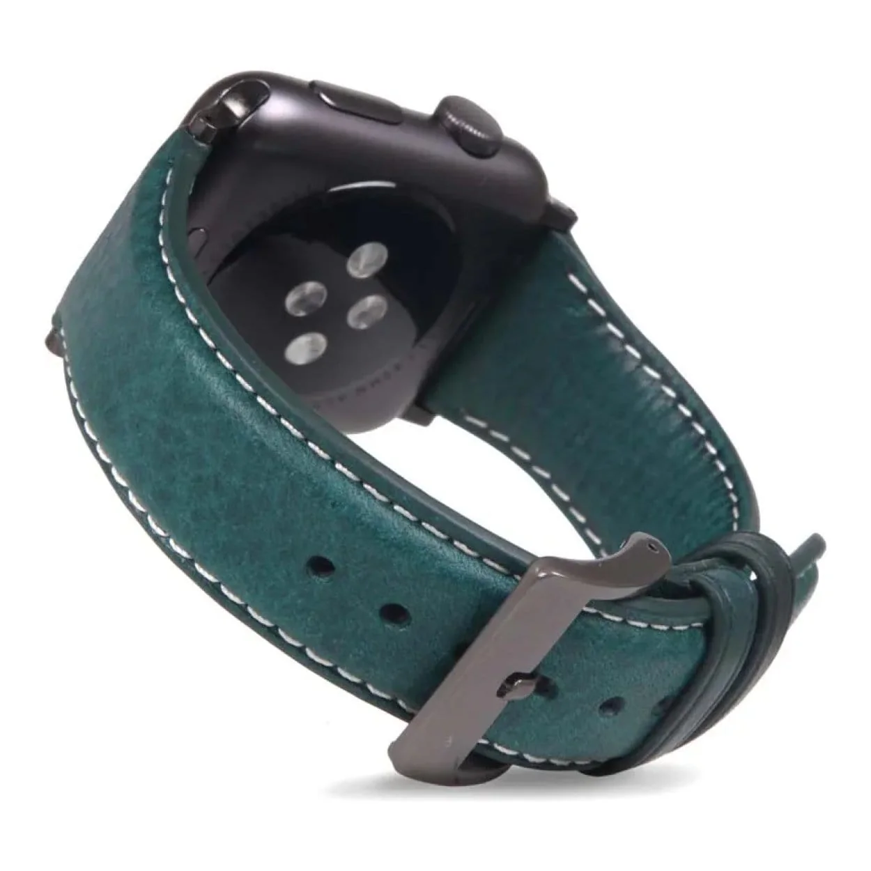 SLG D6 Italian Minerva Box Leather Strap for Apple Watch Blue SD-D6M-S-AW44-BL - Image 4