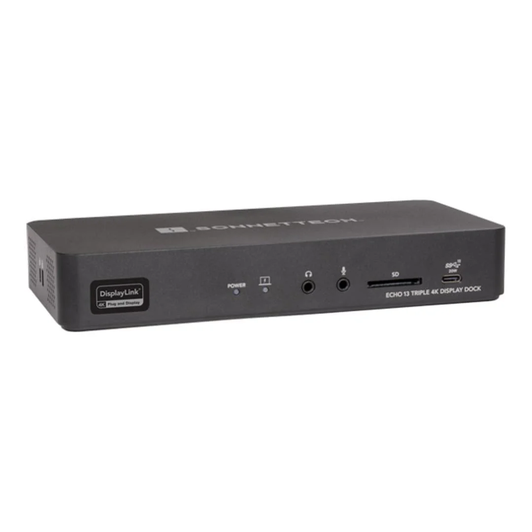 Sonnet Echo 13 Triple 4K HDMI Ethernet Docking Station Black ECHO-DK3M-TB