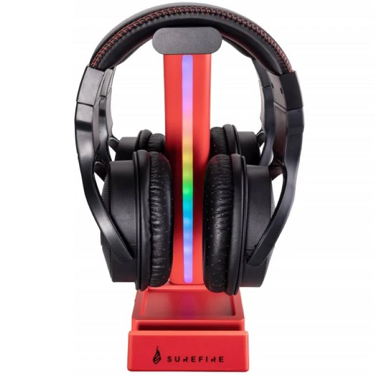 SureFire Vinson N1 RGB Dual Gaming Headsets Stand Red 48846 - Image 3