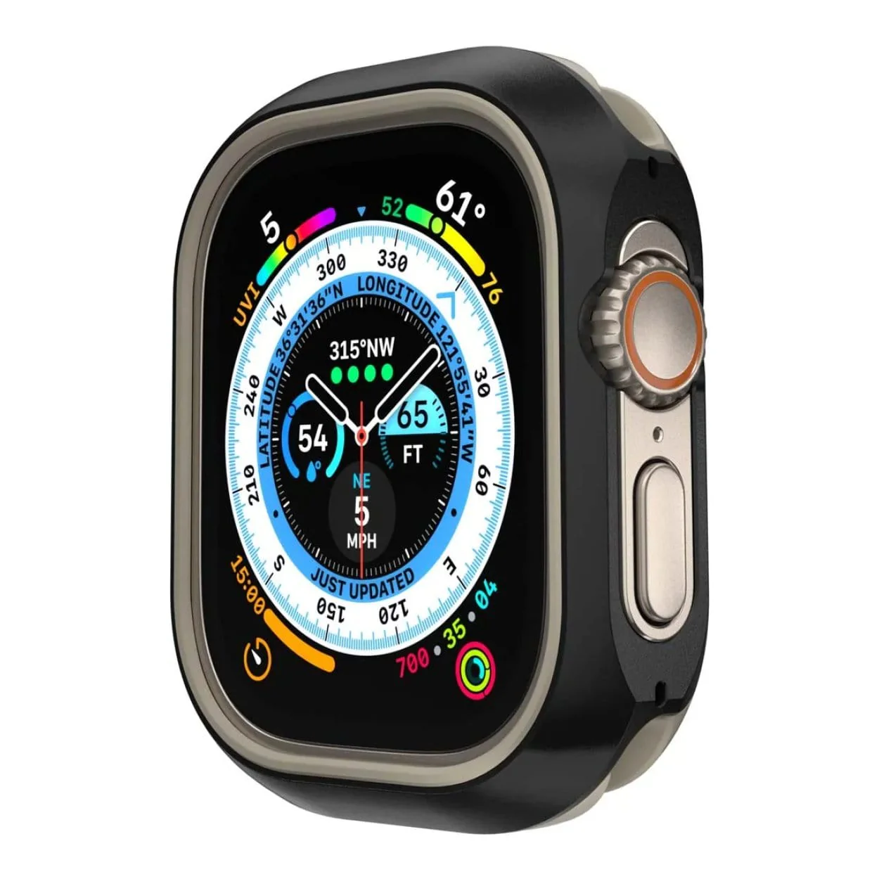 SwitchEasy Odyssey Ultra 49mm Aluminum Apple Watch Case - Black MAWU49007DB22 - Image 3
