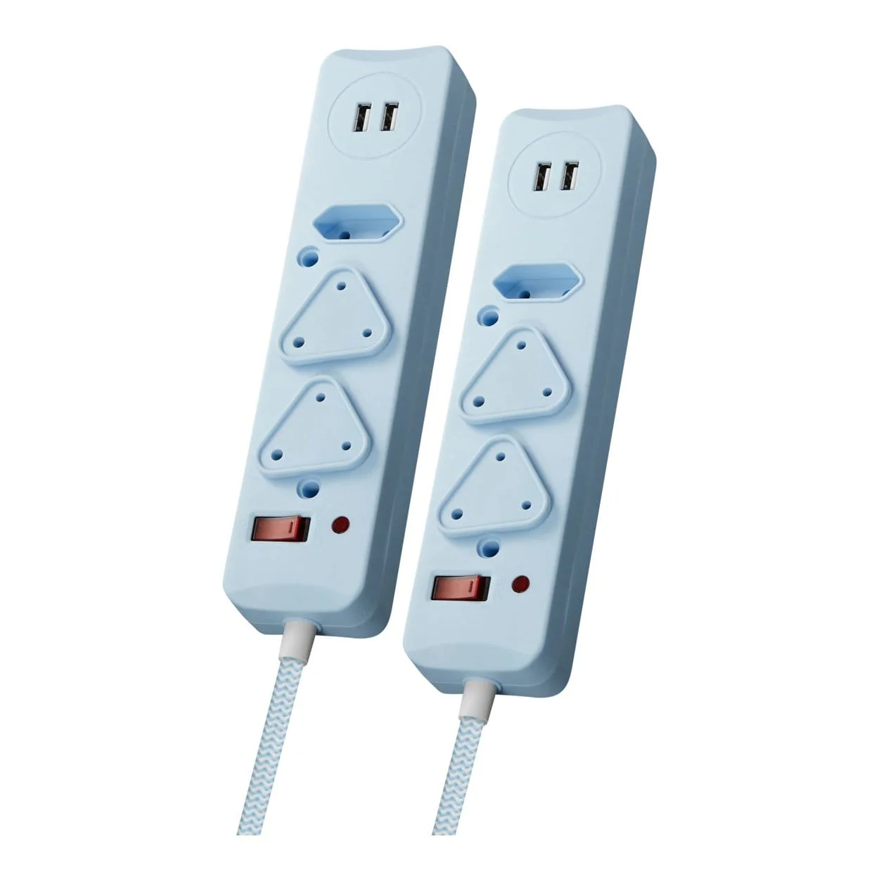Switched 0.5m 2x3 Way Surge Multiplug with Dual USB Ports Blue MS-8501-05-BL-BUN - Image 3