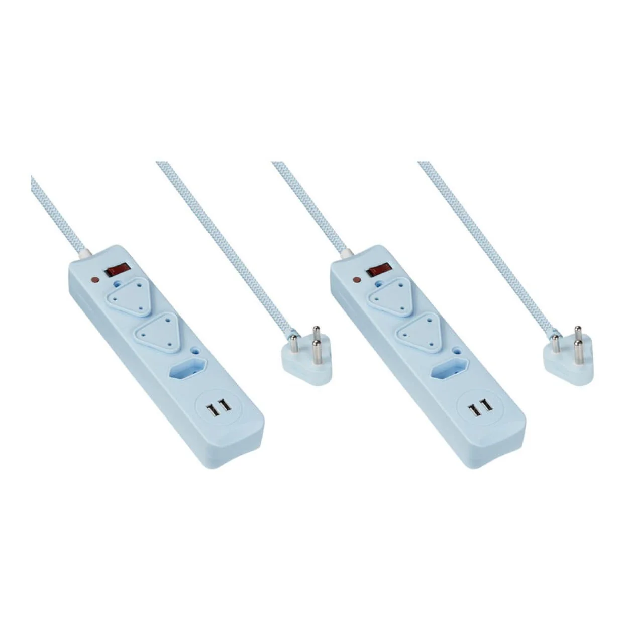 Switched 0.5m 2x3 Way Surge Multiplug with Dual USB Ports Blue MS-8501-05-BL-BUN - Image 4