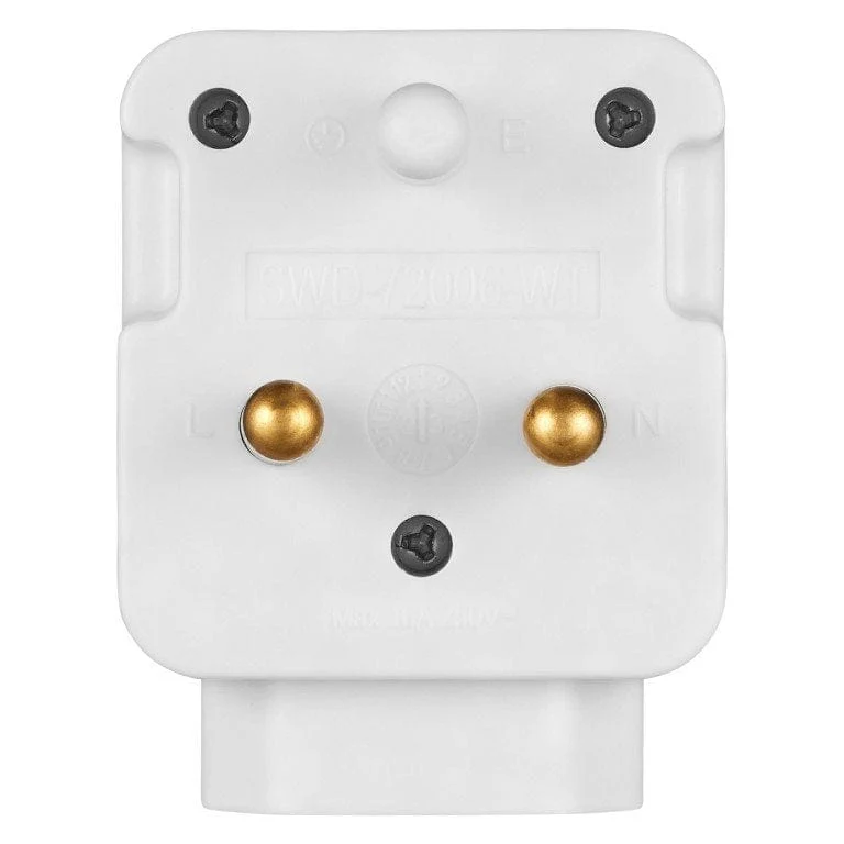 Switched 2-way Top and Bottom Loader Schuko Adapter White SWD-72006-WT - Image 4