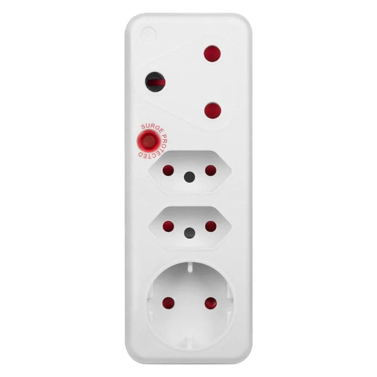 Switched 4-way Medium Surge Protection Adapter with Schuko White SWD-72013-S-WT - Image 2