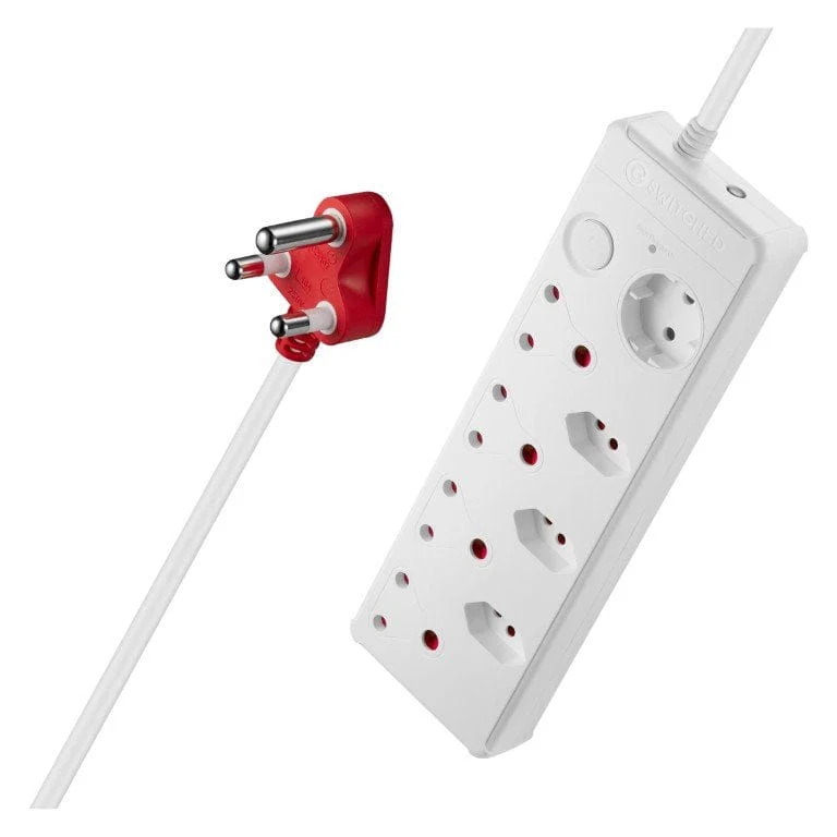 Switched 8-way Medium Surge Protection Multiplug with 0.5m Cord White SWD-7508-05-WT - Image 2