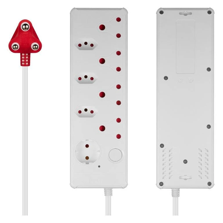 Switched 8-way Medium Surge Protection Multiplug with 0.5m Cord White SWD-7508-05-WT - Image 5