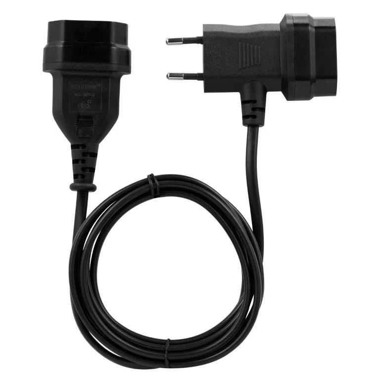 Switched Easy Cable 2m Extender T-Shape AC 2-pin Euro to 2-pin Euro Socket Black SWD-8512-BK - Image 3