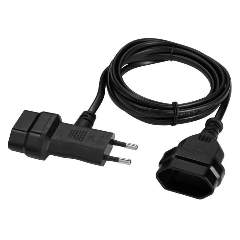 Switched Easy Cable 2m Extender T-Shape AC 2-pin Euro to 2-pin Euro Socket Black SWD-8512-BK - Image 4