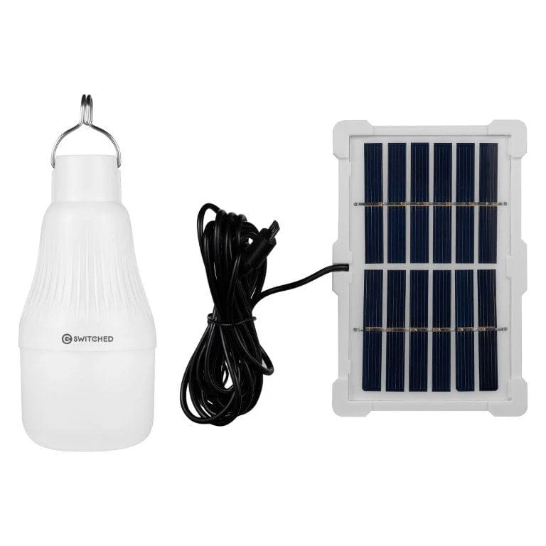 Switched Solar Powered LED Light Bulb with Solar Panel White SWD-50002-WT(V2) - Image 2