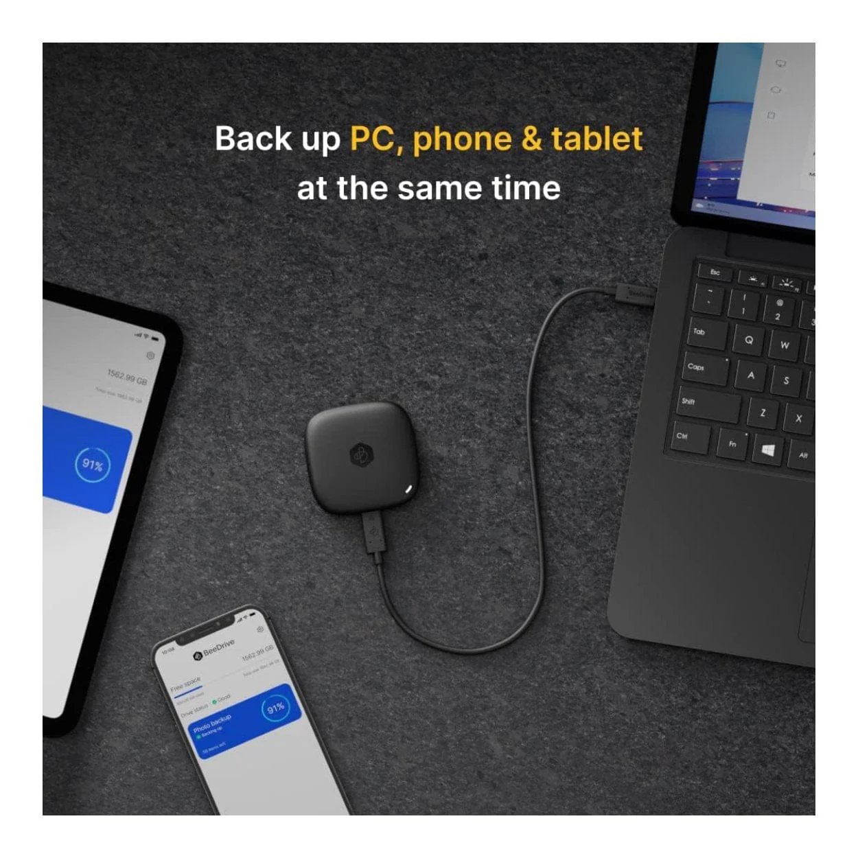 Synology BeeDrive 2TB USB-C Black External Hard Drive BDS70-2T - Image 8