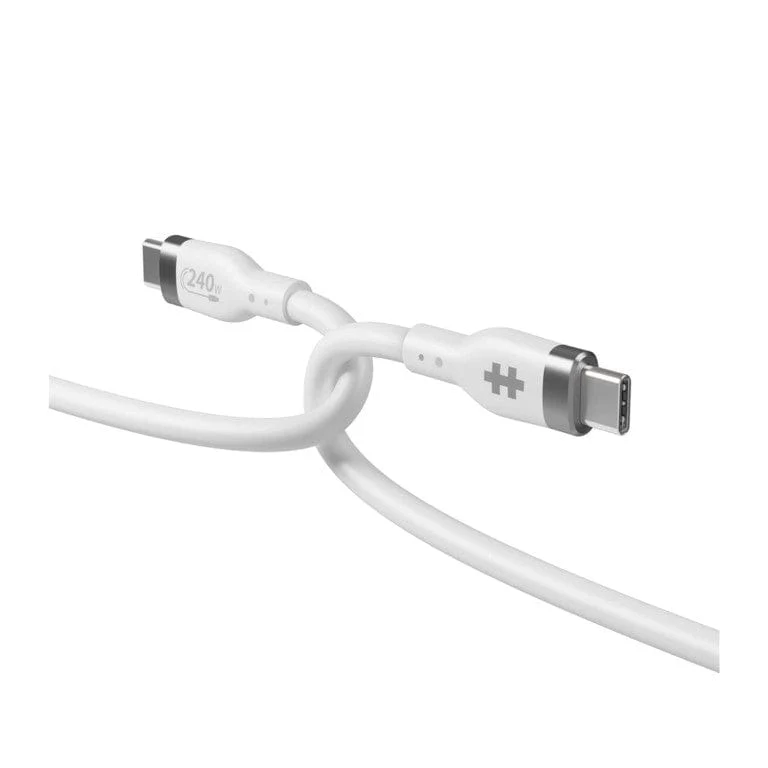 Targus HyperJuice 240W Silicone USB-C to USB-C 2m Cable White HJ4002WHGL - Image 4