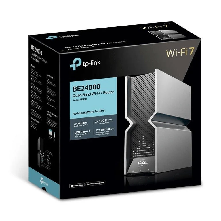 TP-Link Archer BE900 Wireless Router - Quad-band 2.4GHz, 5GHz and 6GHz Multi-Gigabit Ethernet
