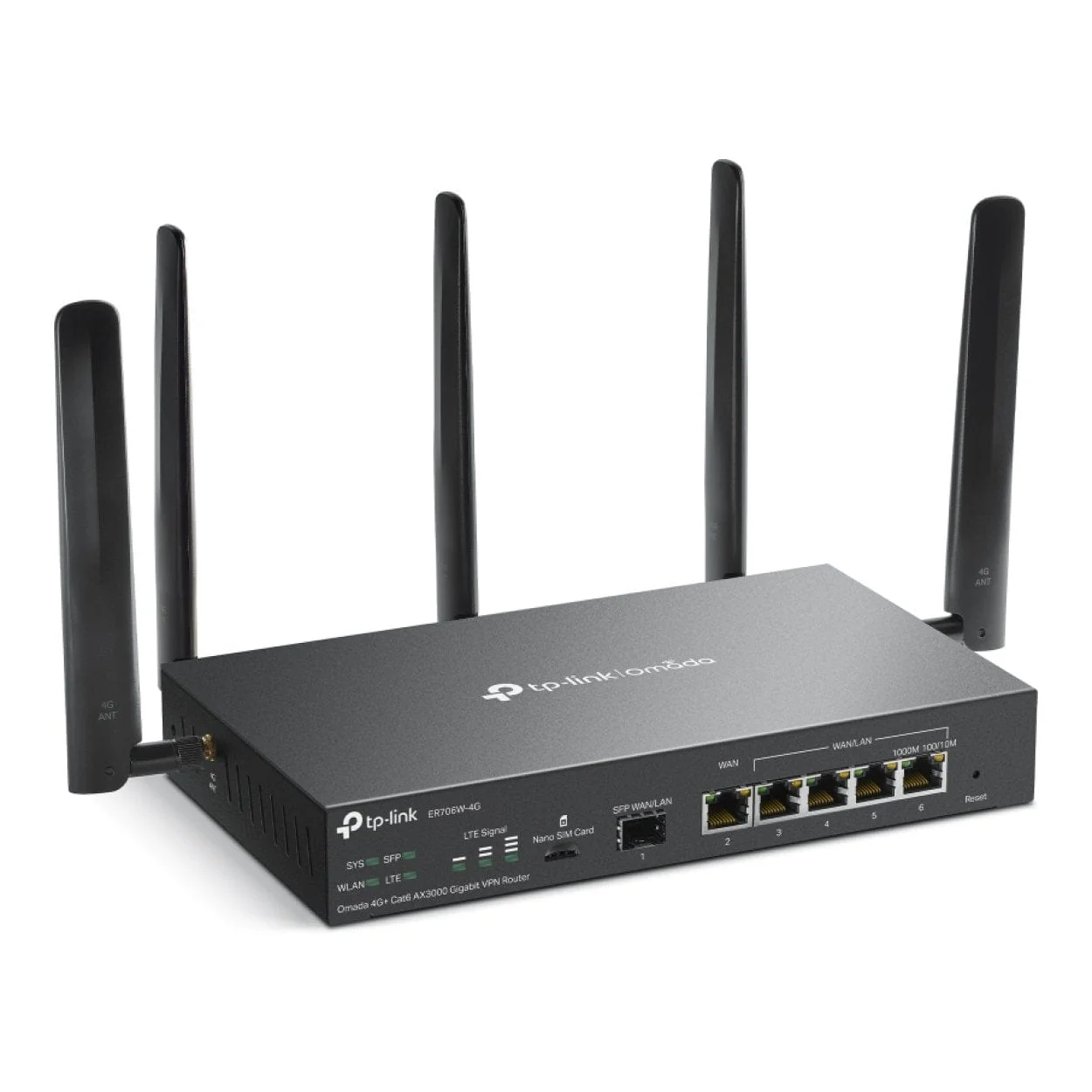 TP-Link Omada 4G+ Cat6 AX3000 VPN Wireless Router - Dual-band 2.4GHz and 5GHz Gigabit Ethernet ER706W-4G - Image 3