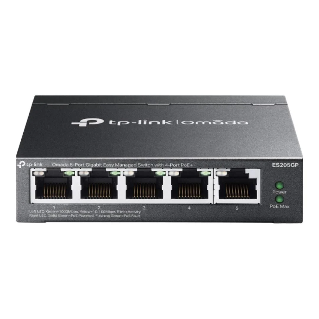TP-Link Omada 5-Port Gigabit Easy 4-Port PoE+ Managed Switch ES205GP