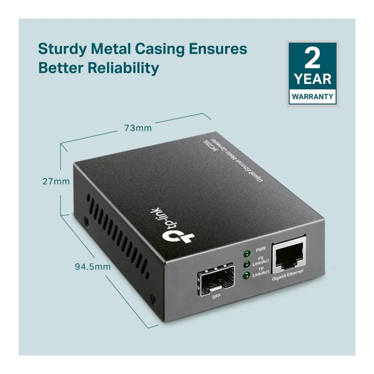 TP-Link Omada MC220L Gigabit SFP Media Converter - Image 8