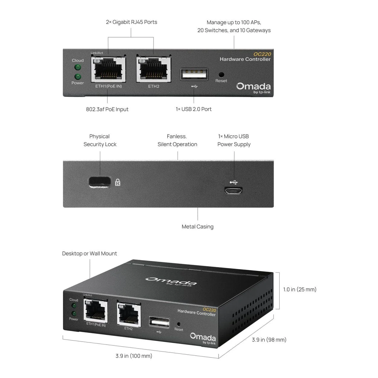 TP-Link Omada OC220 2x GE Hardware Controller - Image 7