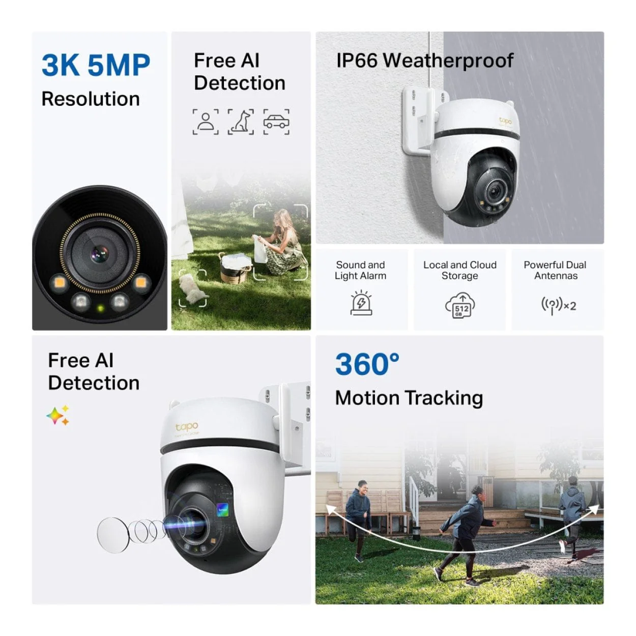 TP-Link Tapo C530WS 3K 5MP 4.0mm Wi-Fi Outdoor Pan/Tilt Security Camera - Image 6