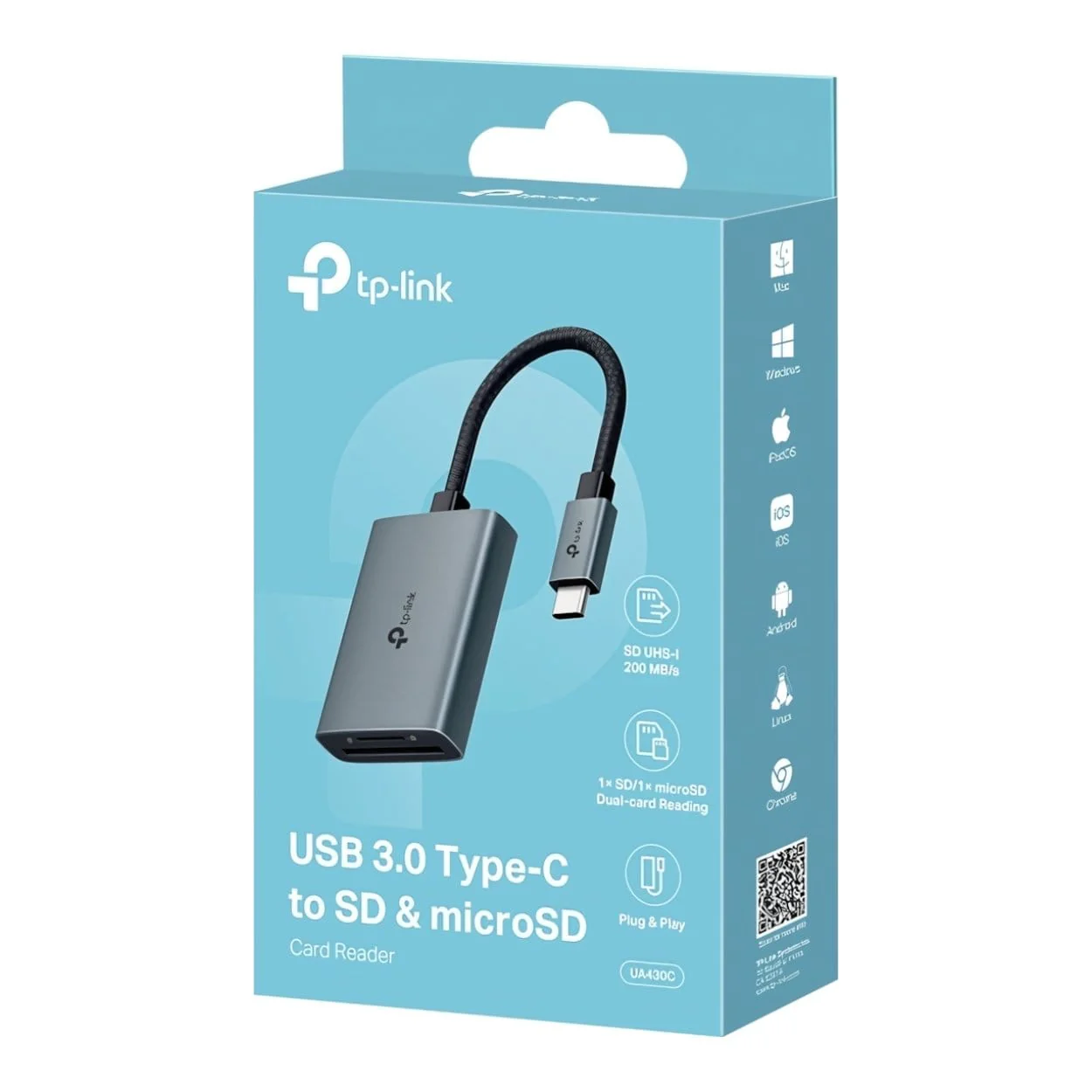 TP-Link UA430C USB-C to SD and microSD 3.0 Card Reader - Image 10