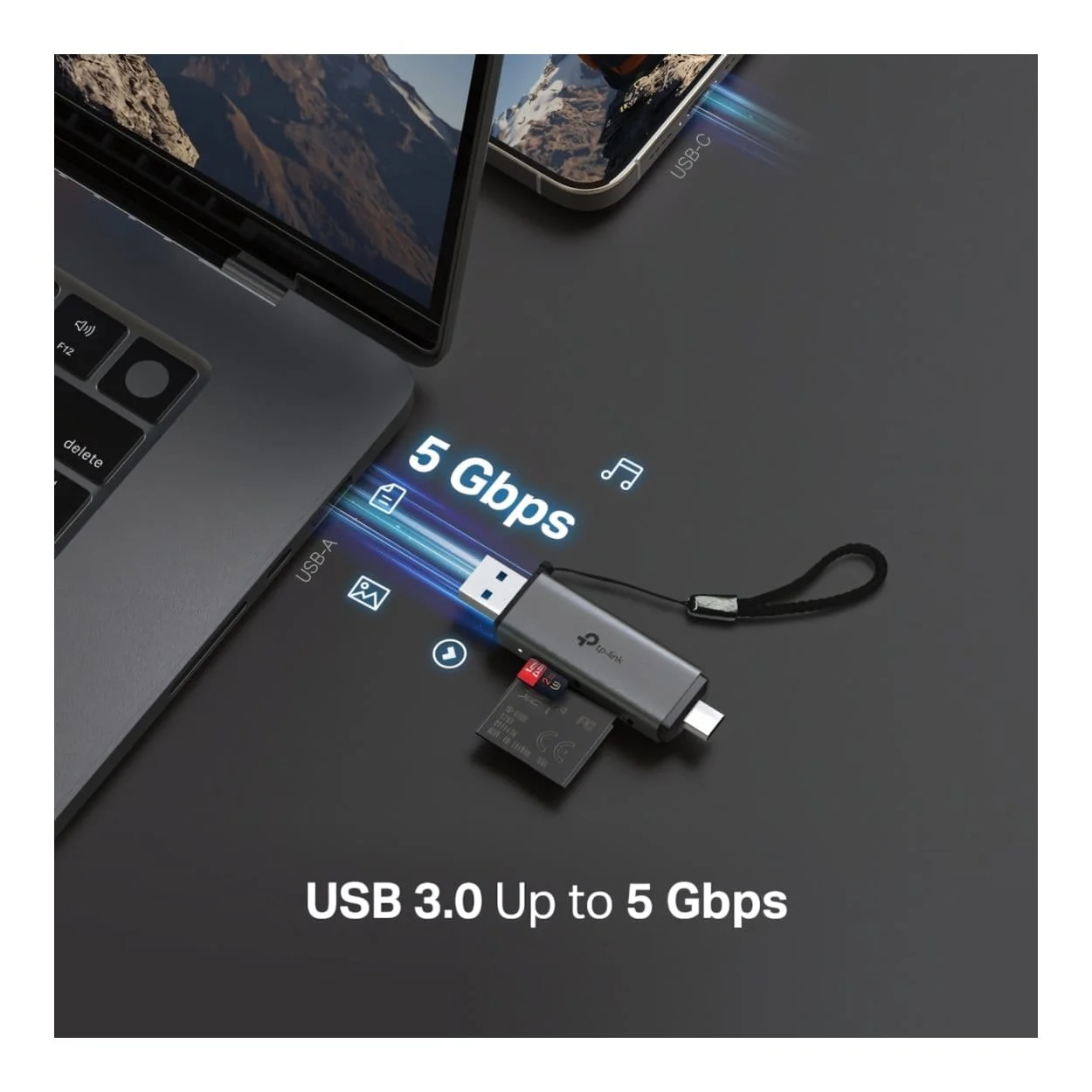 TP-Link UA430D USB-C/A to SD and microSD 3.0 Card Reader - Image 4