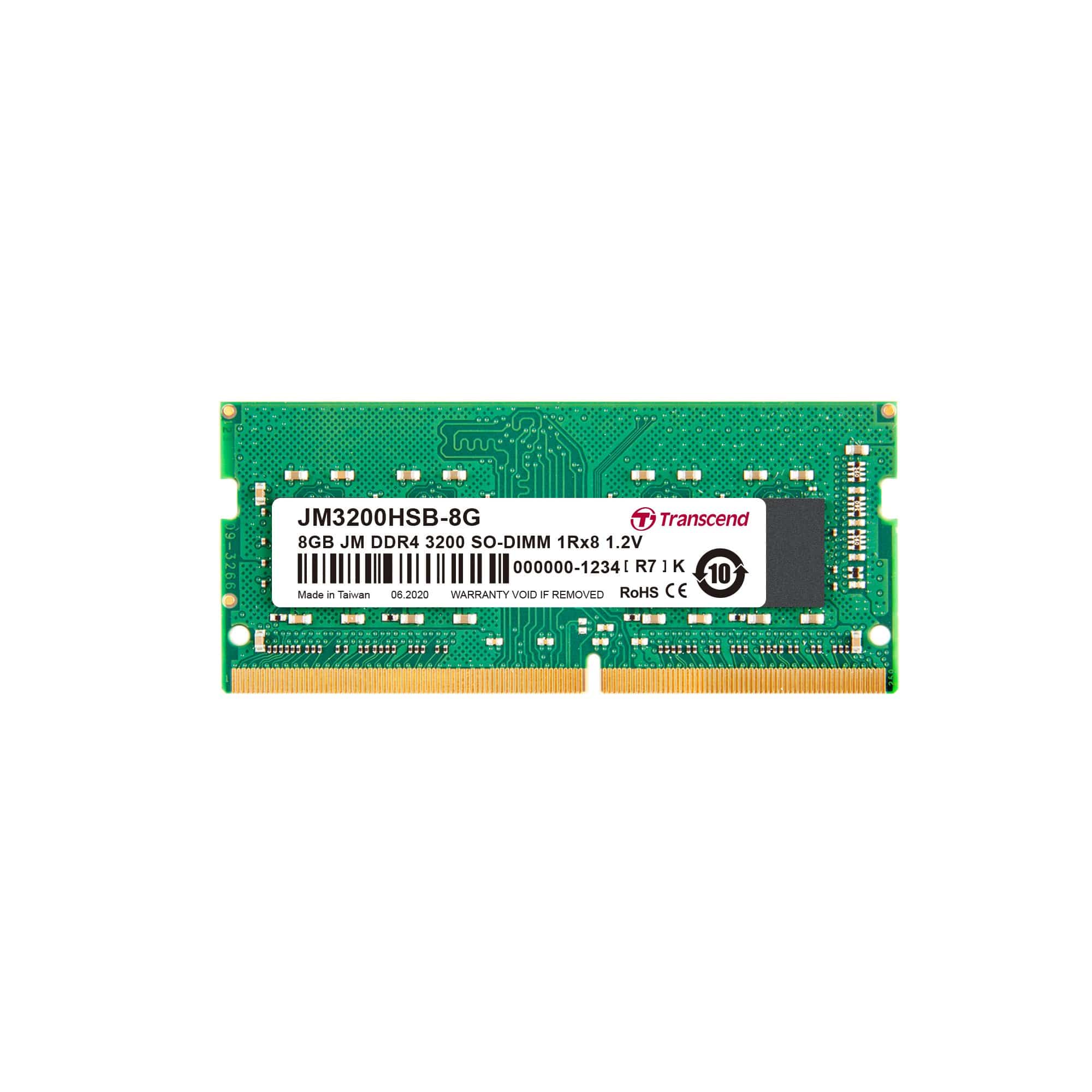Transcend JetRam JM3200HSB-8G SO-DIMM Memory Module 8GB DDR4 3200Mhz - Image 2