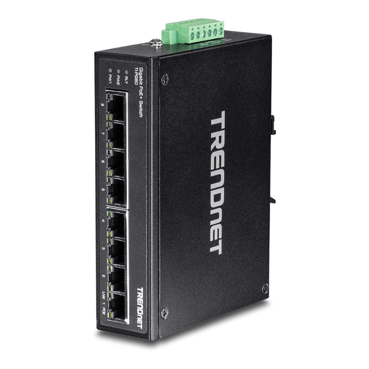Trendnet TI-PG80 8-port Hardened Industrial Gigabit PoE+ DIN-Rail Switch - Image 2