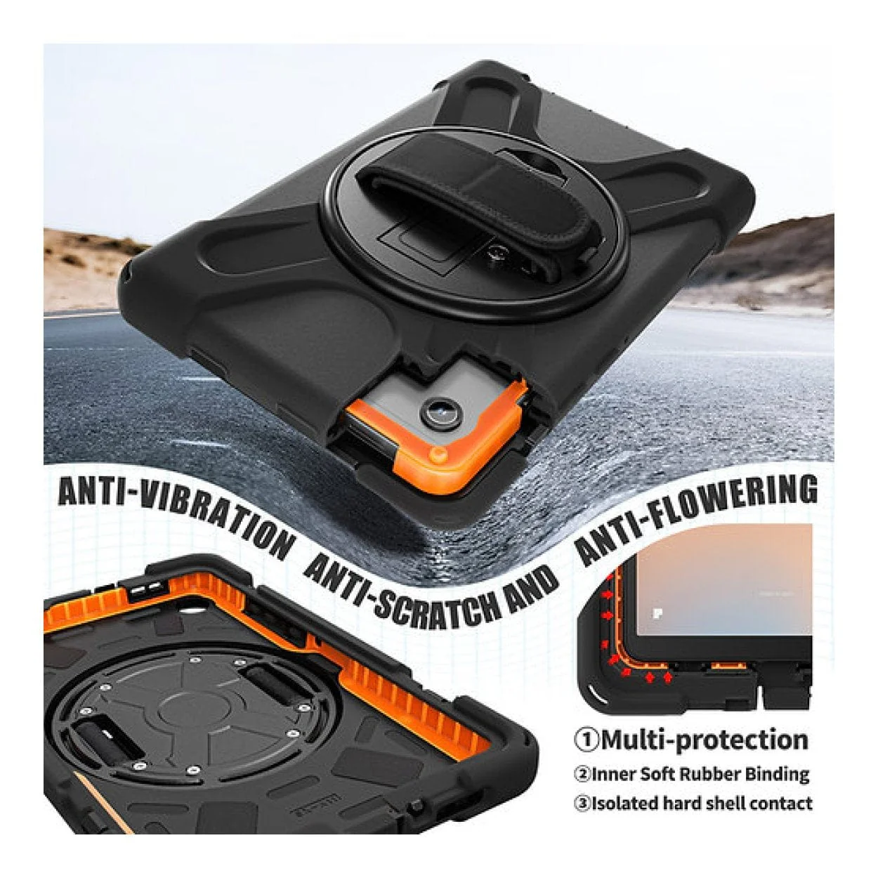 Tuff-Luv Armour Jack Rugged Case with Strap for Galaxy Tab A11 SM-X133/X135 Black MF4212 - Image 2
