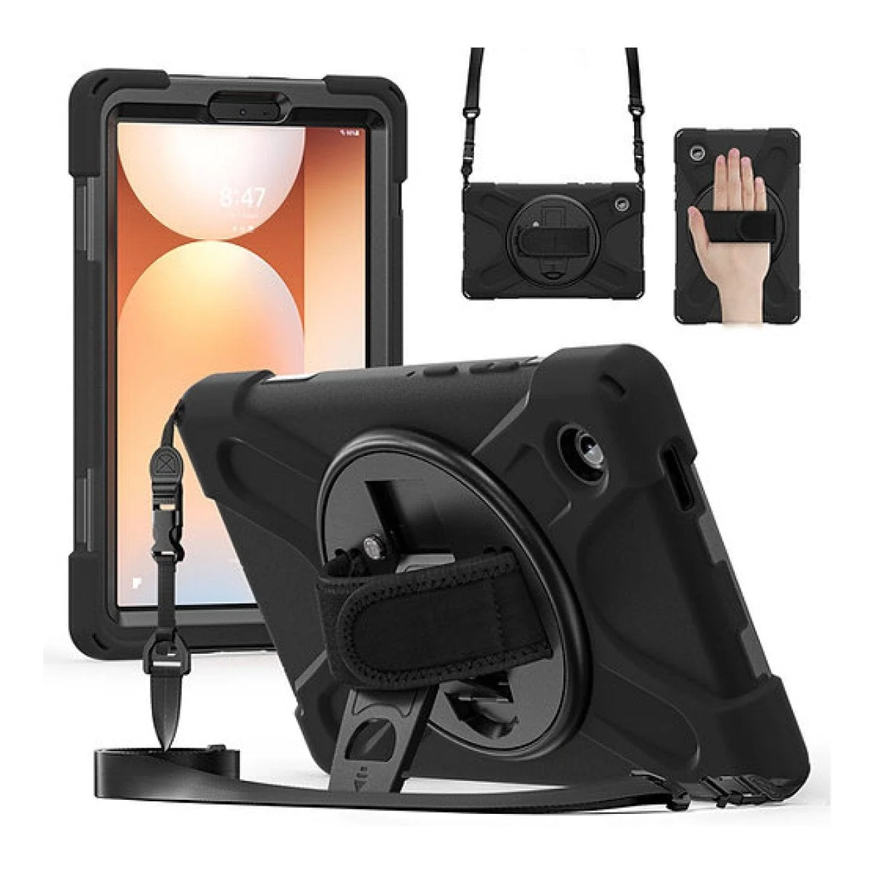 Tuff-Luv Armour Jack Rugged Case with Strap for Galaxy Tab A11 SM-X133/X135 Black MF4212 - Image 3