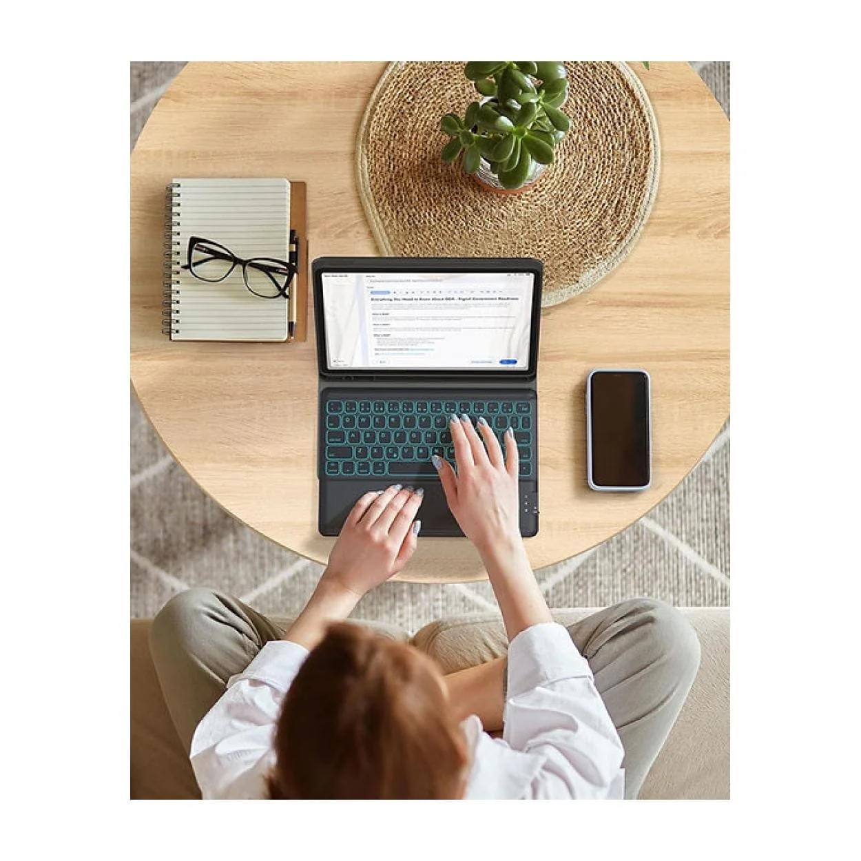 Tuff-Luv Bluetooth Folio Case and Keyboard with Trackpad for Apple iPad Pro 11 Black MF2941 - Image 4