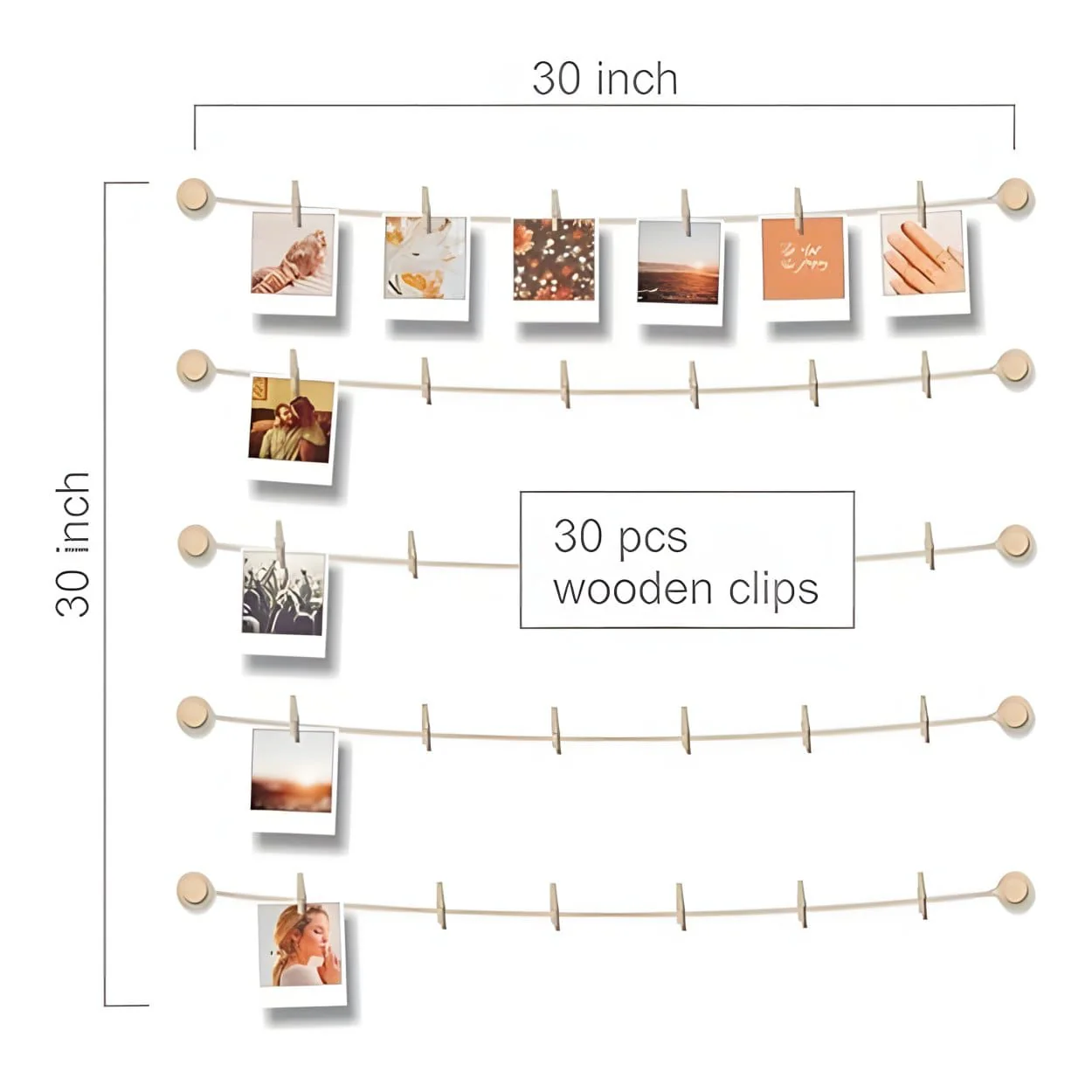 Tuff-Luv Hanging Photo Display for Wall Decor Clips MF4098 - Image 3