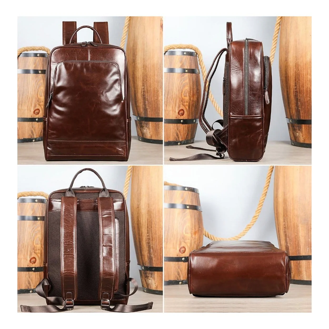 Tuff-Luv MF3937 Genuine Leather 16-inch Notebook BackPack - Image 2