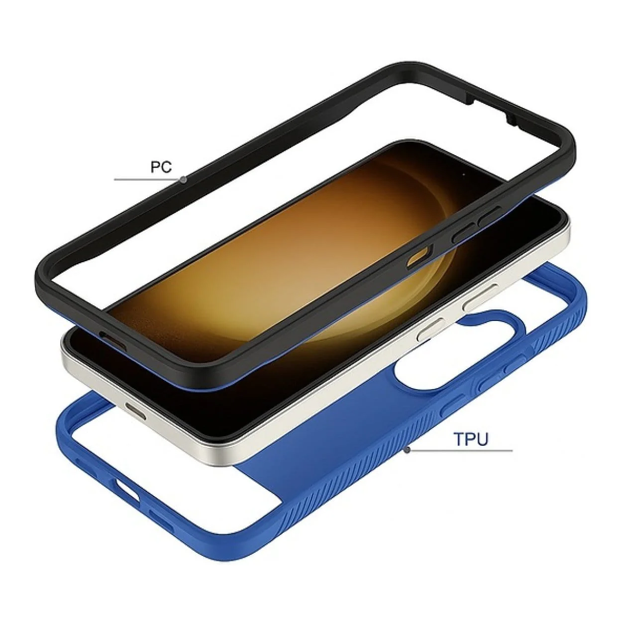 Tuff-Luv MF4053 Rugged Vault Case with Built-in Screen Protector for Samsung A56 Blue - Image 3
